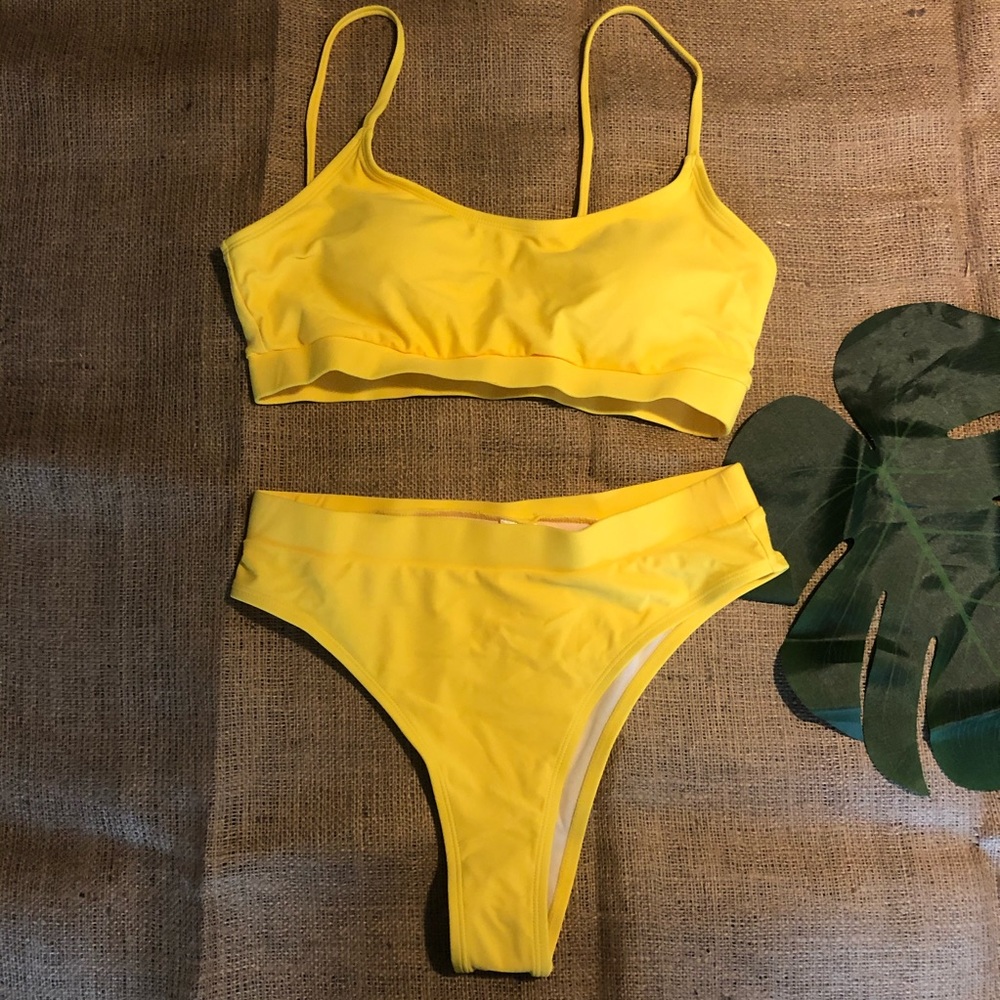 Yellow two piece bikini set size L